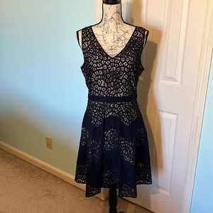 Navy A-line sleeveless dress